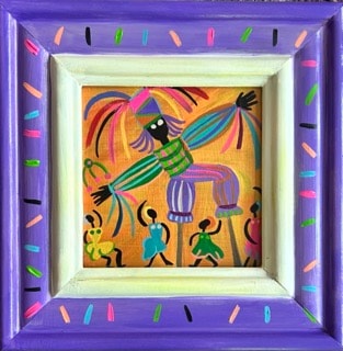 Folk art canvas painting by Robbin Robertson