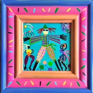Folk art canvas painting by Robbin Robertson