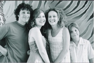 Black and white family photograph